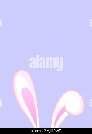 Easter rabbit ears on purple background for Easter decorations and Easter letters. Stock Vector