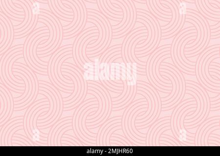 Seamless pink interlaced rounded arc patterned background design resource vector Stock Vector