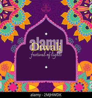 Diwali festival social media template vector Stock Vector