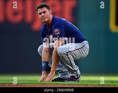 Minnesota Twins' Max Kepler reacts after striking out to end the bottom of  the eighth inning of a baseball game against the Texas Rangers Monday, Aug.  22, 2022, in Minneapolis. (AP Photo/Abbie