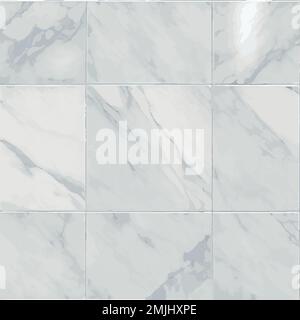Light marble tile texture, pattern background - Vector illustration Stock Vector