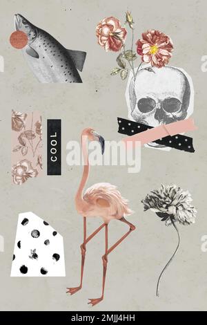 Vintage and cool sticker set vector Stock Vector