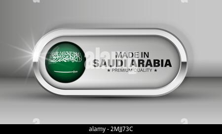 Made in SaudiArabia graphic and label. Element of impact for the use you want to make of it. Stock Vector