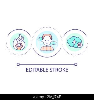 Dealing with panic attack loop concept icon Stock Vector
