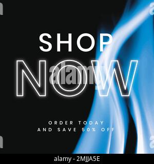 Social media post template, hot sale shopping ad, with burning flame vector Stock Vector