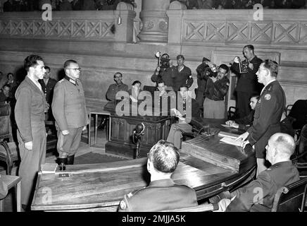 German Gen. Anton Dostler, right, and his GI interpreter Sgt. Albert ...