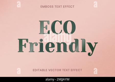 Emboss text effect vector editable template Stock Vector