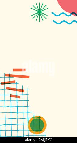 Abstract mobile wallpaper background vector on Memphis design Stock Vector