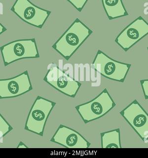 Dollar bill seamless pattern background, money vector finance illustration Stock Vector