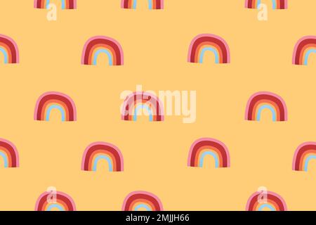 Rainbow weather pattern background wallpaper, vector illustration Stock Vector