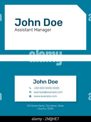 Modern business card template vector in blue Stock Vector