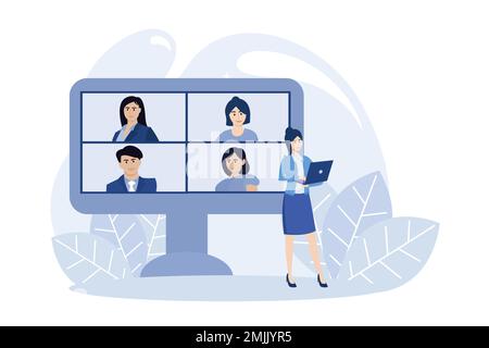 Hiring illustration. Hr manager searching potential job candidates. Characters writing CV and applying for work position. Job recruitment process conc Stock Vector