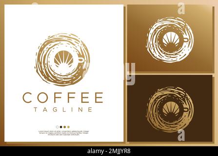 Simple coffee logo branding.  Stock Vector