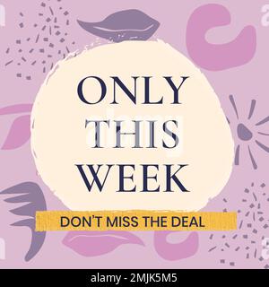 Sale Instagram ad template, editable marketing design, only this week vector Stock Vector