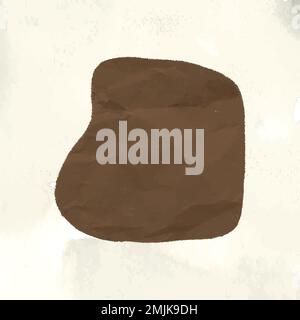 Brown shape collage element, abstract paper textured in earth tone vector Stock Vector