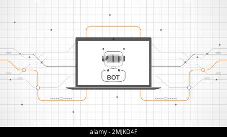 laptop technology background abstract. Ai artificial intelligence technology with line digital, black laptop color, style modern, element, dot, Stock Vector