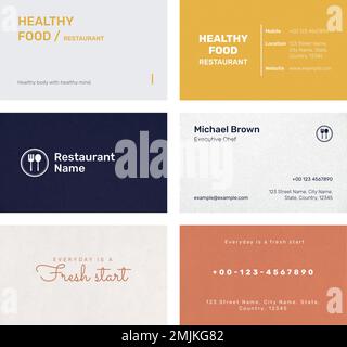Restaurant business card template vector set Stock Vector