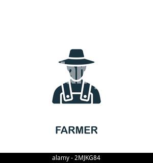 Farmer icon. Monochrome simple sign from agriculture collection. Farmer icon for logo, templates, web design and infographics. Stock Vector