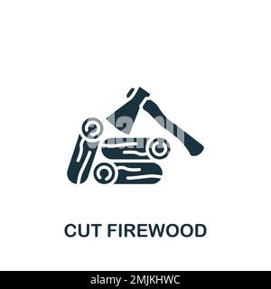 Cut firewood icon. Monochrome simple sign from agriculture collection. Cut firewood icon for logo, templates, web design and infographics. Stock Vector