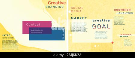 Business brochure template vector creative branding set Stock Vector