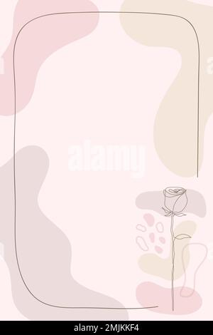 Pink flower frame background in feminine style vector Stock Vector