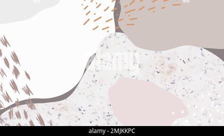 Brownish botanical Memphis pattern background vector Stock Vector