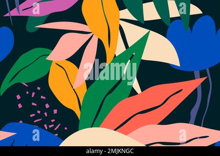 Funky leaf background seamless pattern vector Stock Vector