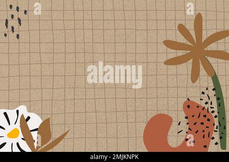 Aesthetic flower background grid pattern design space vector Stock Vector