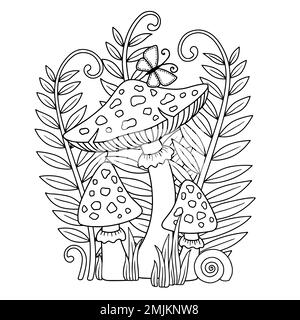 Mushrooms Printable Adult Coloring Page From Favoreads coloring Book Pages  for Adults and Kids, Coloring Sheets, Coloring Designs 