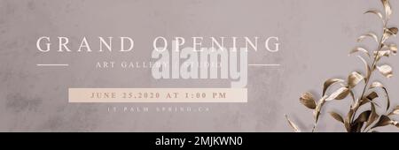 Pink floral grand opening banner vector Stock Vector
