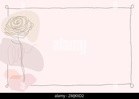 Pink flower frame background in feminine style vector Stock Vector