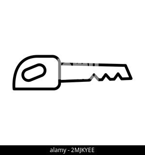 Forester saw icon line isolated on white background. Black flat thin icon on modern outline style. Linear symbol and editable stroke. Simple and pixel Stock Vector
