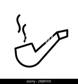 Smoking icon line isolated on white background. Black flat thin icon on modern outline style. Linear symbol and editable stroke. Simple and pixel perf Stock Vector