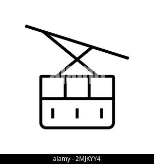 Funicular icon line isolated on white background. Black flat thin icon on modern outline style. Linear symbol and editable stroke. Simple and pixel pe Stock Vector
