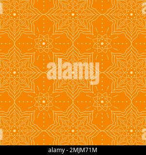 Indian Ornament For Ram Navami Celebration. Orange Pattern For Package Vector Illustration Stock Vector
