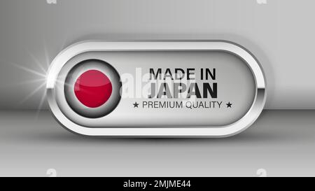 Made in Japan label. for logo design, seal, tag, badge, sticker, emblem,  symbol, pin, product package, etc. minimalist vector icon Stock Vector