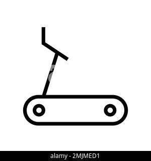 Treadmill simulator icon line isolated on white background. Black flat thin icon on modern outline style. Linear symbol and editable stroke. Simple an Stock Vector