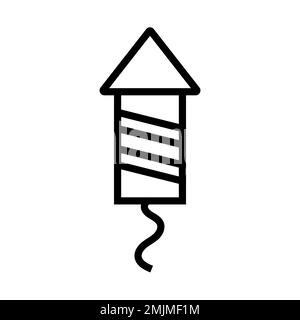 Party rocket icon line isolated on white background. Black flat thin icon on modern outline style. Linear symbol and editable stroke. Simple and pixel Stock Vector