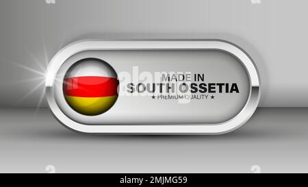 Made in South Ossetia graphic and label. Element of impact for the use you want to make of it. Stock Vector
