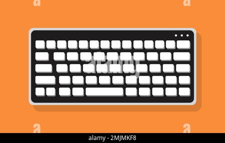 Cartoon Keyboard Digital Computer Typing Equipment Vector Illustration Stock Vector