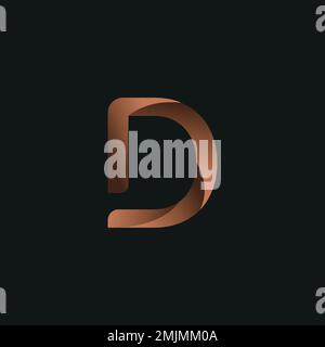 Gradient Colorful Abstract D Letter Illustration Stock Vector