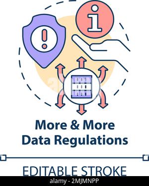 More and more data regulations concept icon Stock Vector
