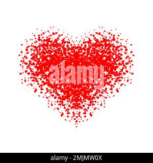 Abstract Splattered heart shape icon symbol. Art style valentines day or wedding heart shape. Vector illustration Stock Vector