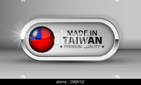 Made in Taiwan graphic and label. Element of impact for the use you want to make of it. Stock Vector