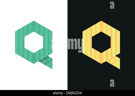 Gradient Colorful Abstract Q Letter Illustration Stock Vector