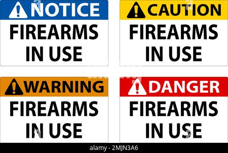 Caution Firearms Allowed Sign Firearms In Use Stock Vector