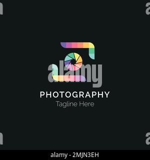 Gradient Abstract Colorful Photography Logo Stock Vector