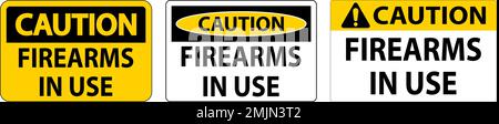 Caution Firearms Allowed Sign Firearms In Use Stock Vector