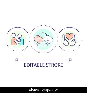 Giving emotional support loop concept icon Stock Vector