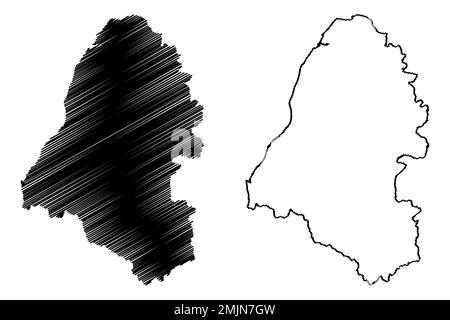 Allerdale Non-metropolitan district (United Kingdom of Great Britain and Northern Ireland, ceremonial county Cumbria, England) map vector illustration Stock Vector